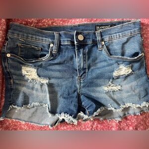Blank NYC Women's Blue Distressed Denim Shorts